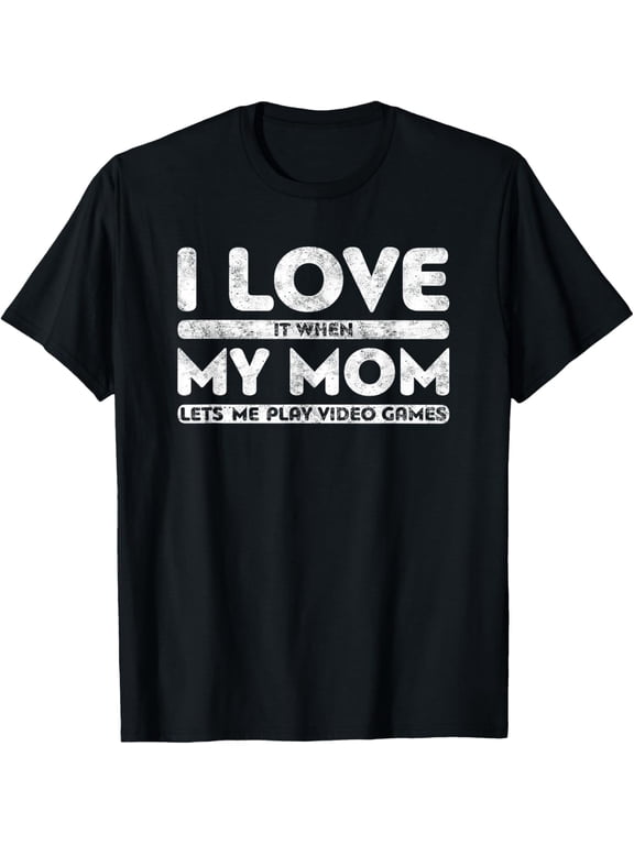 Funny Gamer Men T-Shirt Retro Slogan Video Games Graphic Tee Humor Apparel for Men Mothers Day Family Gift