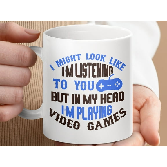 Funny Gamer Mug, Iâ€™m Playing Video Games Geek Coffee Cup