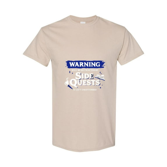 Funny Gamer RPG Life Warning I'm Distracted By Side Quests Unisex T-Shirt, up to size 5XL