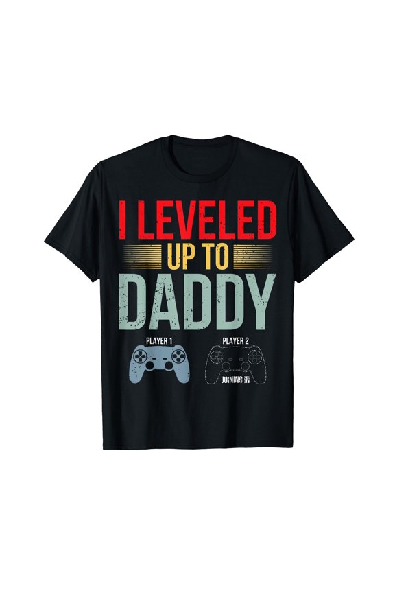 Funny Gaming Daddy T-Shirt for 1st Time Dads EST 2022 - I Leveled Up to Daddy Design