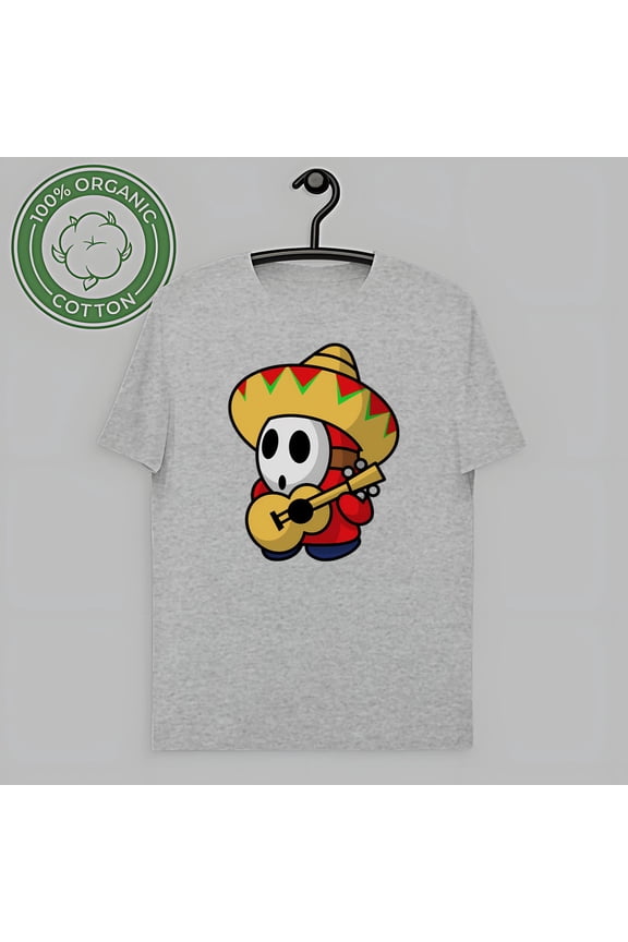 Funny Gaming Shy Guy Character Graphic Tee - Retro Arcade Design