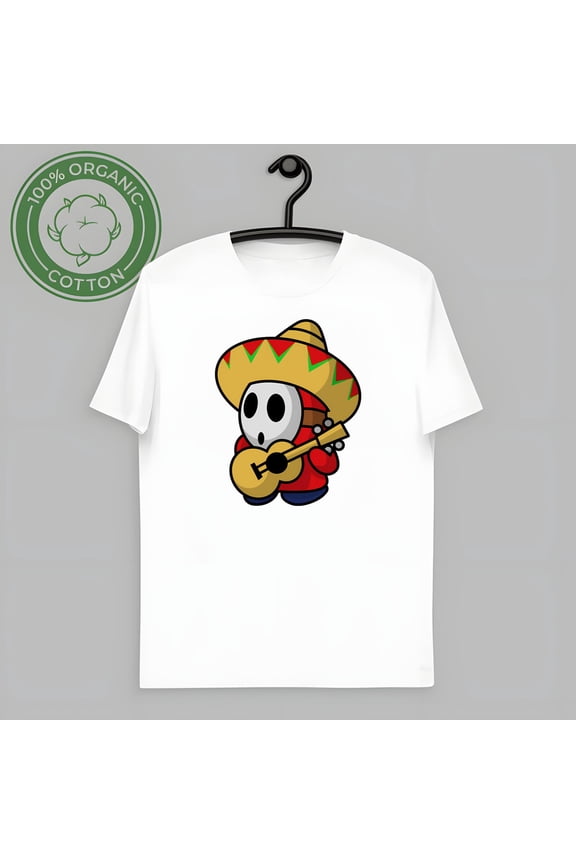 Funny Gaming Shy Guy Character Graphic Tee - Retro Arcade Design