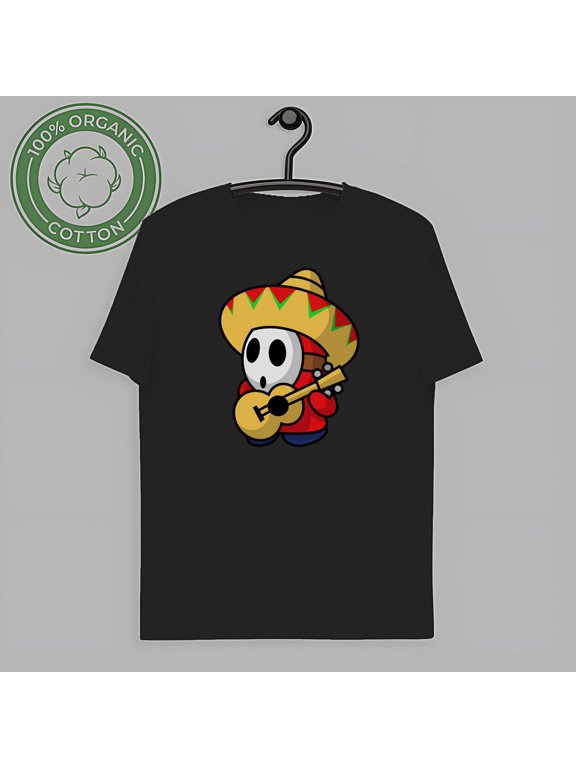 Funny Gaming Shy Guy Character Graphic Tee - Retro Arcade Design