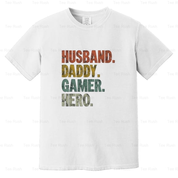 Funny Gaming Vintage Husband Daddy Gamer Hero, Video Games, Gift, Comfort Color T-Shirt Unisex, up to 4XL
