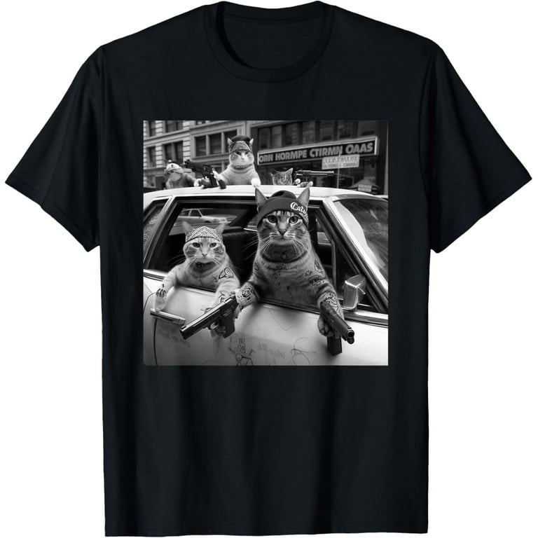 Funny Gangster Cats Street Design Men's T-Shirt