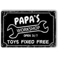 thumbnail image 1 of Funny Garage Sign Papa'S Workshop Signs Vintage Metal Tin Sign Garage Signs Man Cave Wall Decor Gift For Grandpa, Papa For Birthday Cool Workshop Decorative Accessories Mens Home Decorations 8 X 12, 1 of 15