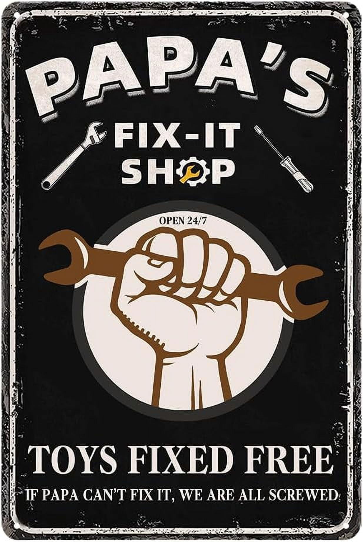 Funny Garage Signs Papa Gift Man Cave Gifts For Men Metal Tin Sign ...