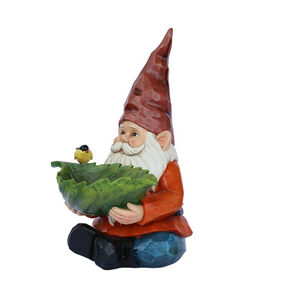 Hi-Line Gift Ltd. Funny Garden Gnome Holding Bird Bath