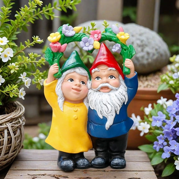 Funny Garden Gnomes Outdoor Statues, 5.3 Inch Resin Gnomes Decorations for Yard, Cute Gnome Ornaments for Home Lawn Patio Indoor Figurine, Gift Ideas for Gnome Lovers