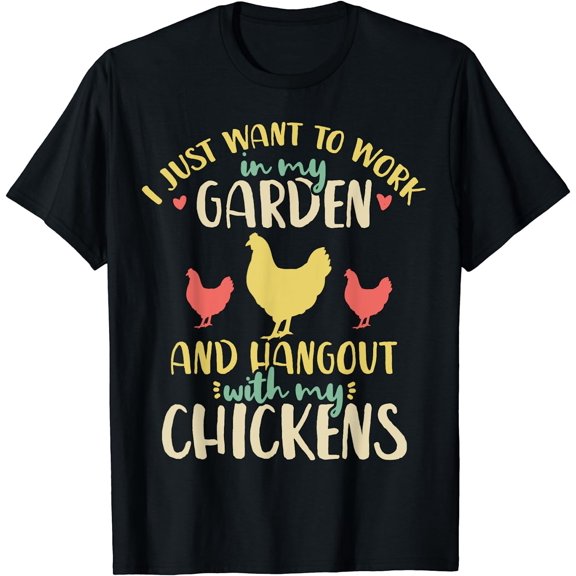 Funny Garden and Chicken Lover T-Shirt Retro Farming Graphic Tee Men Women Gardening Apparel Vintage Style Casual Cotton Top