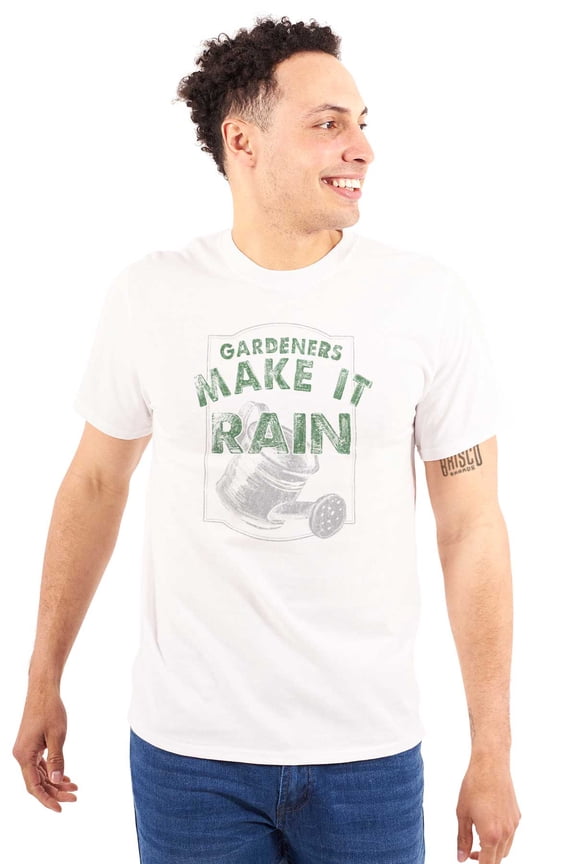 Funny Gardeners Make It Rain Humor Plus Size Crewneck Graphic Tee Shirt Brisco Brands 3X