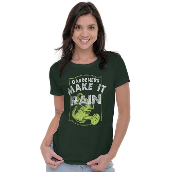 Funny Gardeners Make It Rain Humor Women's T Shirt Ladies Tee Brisco Brands S