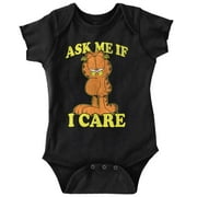 Funny Garfield Cartoon Ask If I Care Romper Boys or Girls Infant Baby Brisco Brands 24M