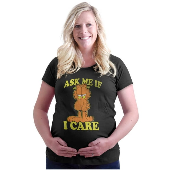 Funny Garfield Cartoon Ask If I Care Women's Maternity T Shirt Tee Brisco Brands M