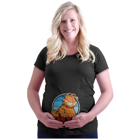 Funny Garfield Cartoon Cat Bod Women's Maternity T Shirt Tee Brisco Brands X