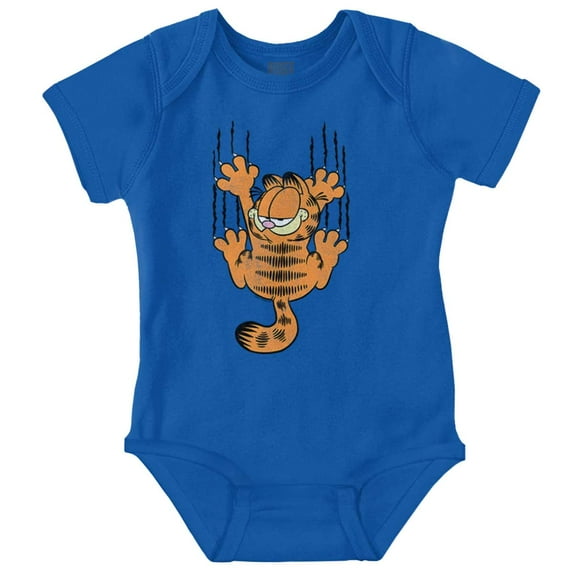 Funny Garfield Cartoon Scratching Cat Romper Boys or Girls Infant Baby Brisco Brands 6M