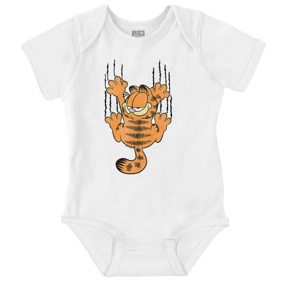 Funny Garfield Cartoon Scratching Cat Romper Boys or Girls Infant Baby Brisco Brands 6M