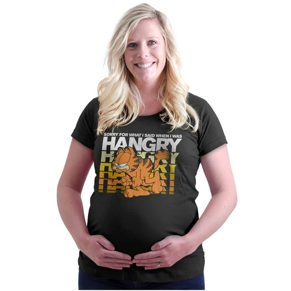 Funny Garfield Hangry Attitude Women's Maternity T Shirt Tee Brisco Brands L