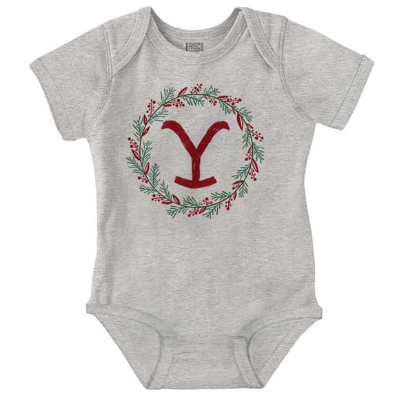 Yellowstone Christmas Y Wreath Baby Romper Boys or Girls