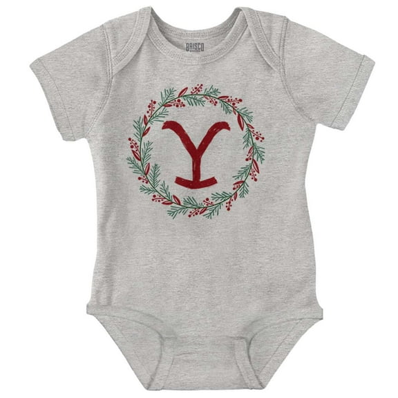 Yellowstone Christmas Y Wreath Baby Romper Boys or Girls