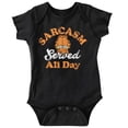 thumbnail image 1 of Funny Garfield Sarcasm Served All Day Romper Boys or Girls Infant Baby Brisco Brands 12M, 1 of 5