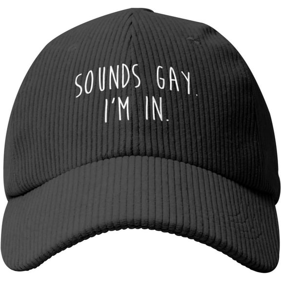 Funny Gay Sounds Gay I'm in LGBTQ Baseball Cap Men Trucker Hat Gift Women Cowboy Hat Dad Hat Adjustable Sun Hat Beige