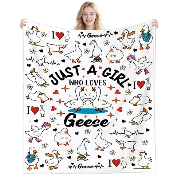 Funny Geese Blanket Goose Gifts for Geese Lovers Women Girls Kids Adults,Cute Goose Plush Blanket for Bedroom Sofa Home Decor Gifts 50"x40"