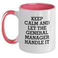 thumbnail image 1 of Funny General Manager Gifts from Friends, Christmas Unique Two Tone Coffee Mugs with Keep Calm And Let The General Manager Handle It Quote for General Manager, 1 of 4
