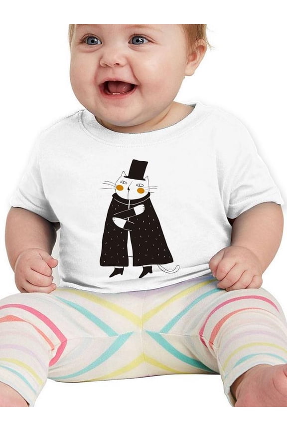 Funny Gentleman Kitten T-Shirt Infant -Image by Shutterstock, 6 Months