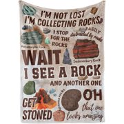 Funny Geologist Gifts, Rock Collector Flannel Blanket Throws Geology Gift for Friends Stone Lovers 30" x 40"