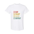 thumbnail image 1 of Funny Geometry Video Game Arcade Player Eat Sleep Dash Repeat Unisex T-Shirt, up to size 5XL, 1 of 2
