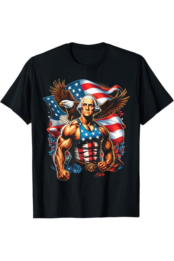 Funny George Washington Shirt, Patriotic USA 4th of July Tee for Men and Women