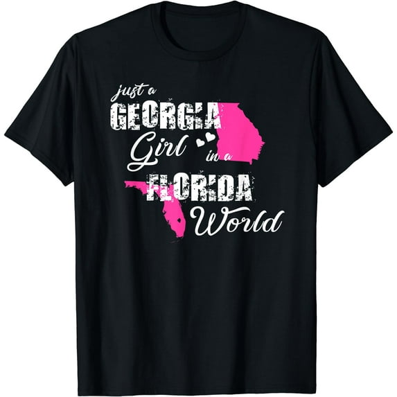 Funny Georgia Shirts Just a Georgia girl in a Florida T-Shirt Black 2X-Large
