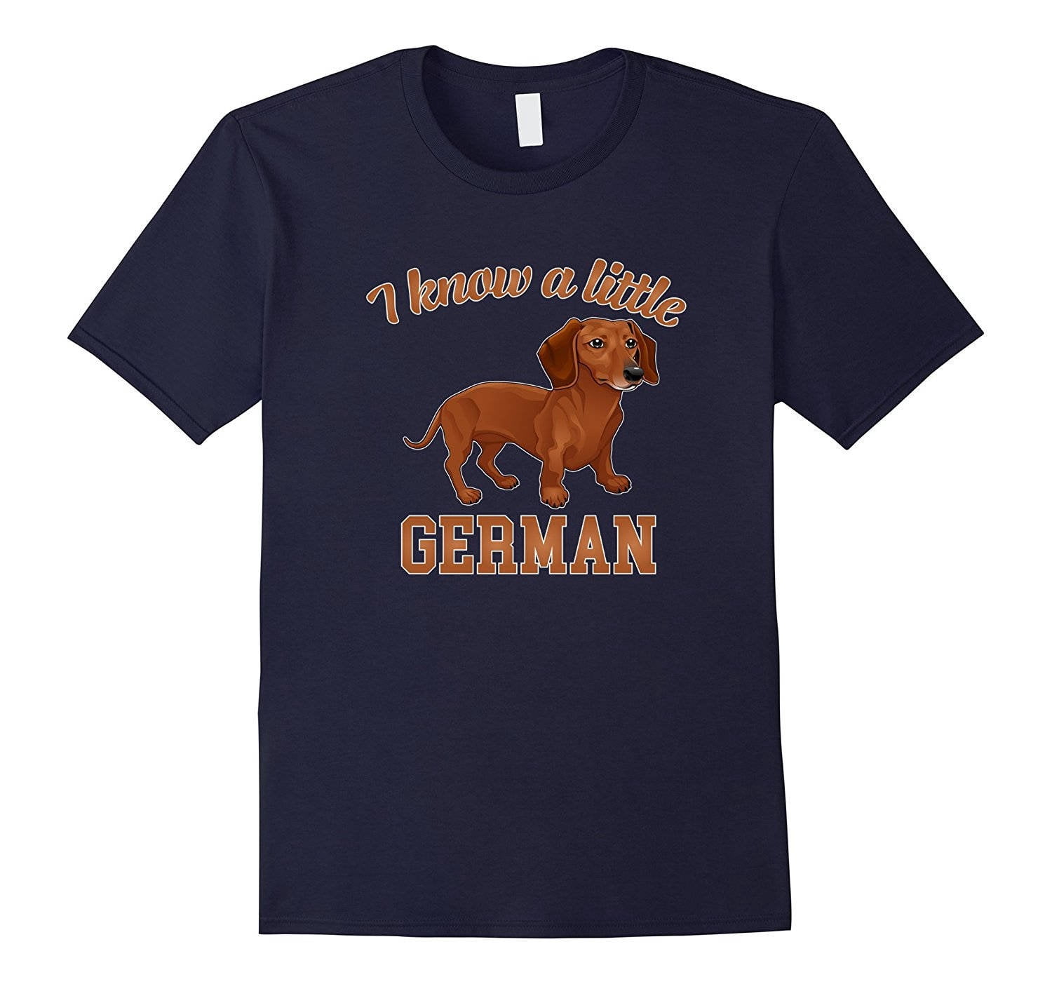 "I Know A Little German" Dachshund Funny Vinyl Decal Sticker - 7x3.5 Inch White Gloss