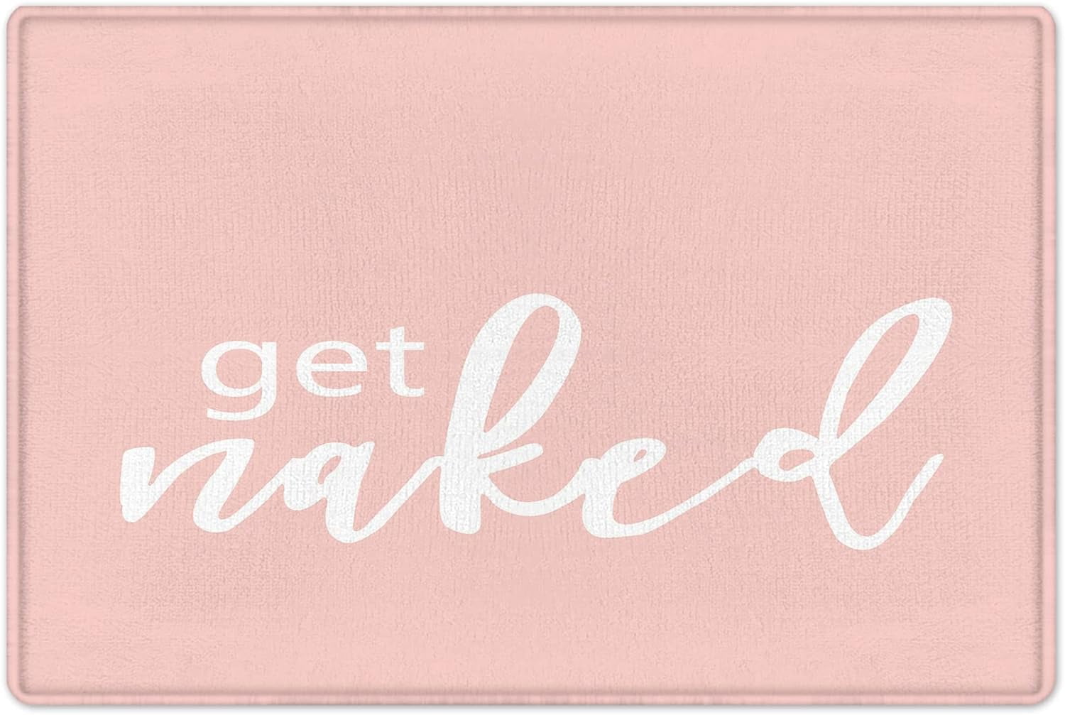 Funny Get Naked Bathroom Rug Pink And White Bath Mat Fashion Simple Doormat Non Slip Memory Foam