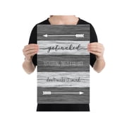 Funny Get Naked Poster, Humorous Decor for Bathrooms, Rustic Wall Art
