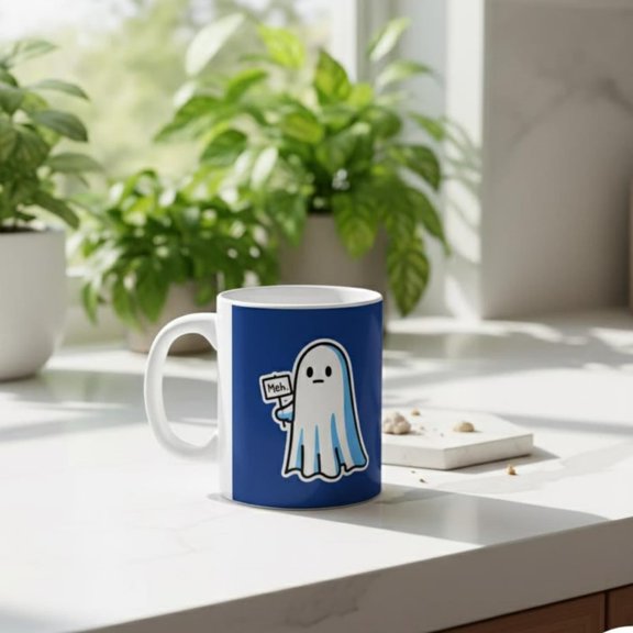 Funny Ghoffee Mug, Cute Ghost Mug, Halloween Gift, Drinking Mug, Kitchen Dr, Ceramic Cup.