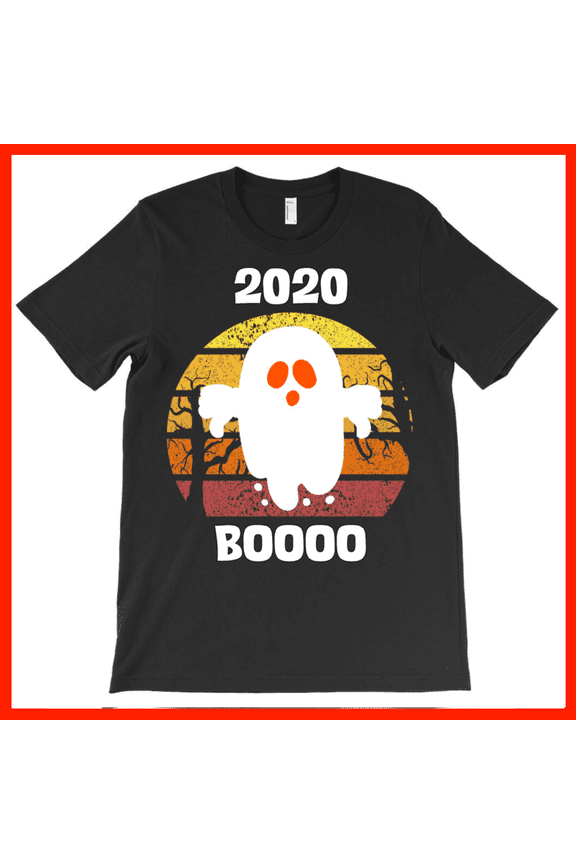 Funny Ghost 2020 BOOOO Retro Halloween T-Shirt AH5049, Premium for Unisex - Extended Sizes Up to 5XL