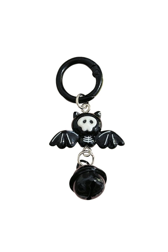 Funny Ghost Bag Charm Purse Key Chain Cute Mini Ghost Resin Statue Halloween Miniature Boo Basket Stuffer Party Favor (Bat)