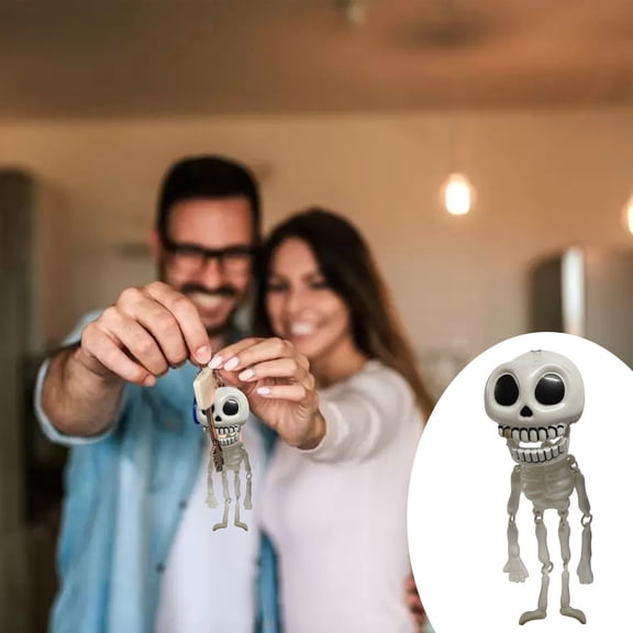 Funny Ghost Bag Charm Purse Key Chain Cute Mini Ghost Skull Halloween Miniature Boo Basket Stuffer Party Favor