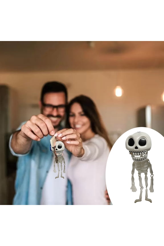 Funny Ghost Bag Charm Purse Key Chain Cute Mini Ghost Skull Halloween Miniature Boo Basket Stuffer Party Favor