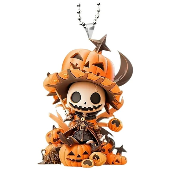 Funny Ghost Bag Charm Purse Key Chain Glow in the Dark Cute Mini Pumpkin Ghost Statue Halloween Miniature Boo Basket Stuffer Party Favor