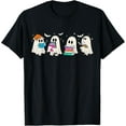 thumbnail image 1 of Funny Ghost Book Reading Halloween Books Lover Teacher Kids T-Shirt, 1 of 3