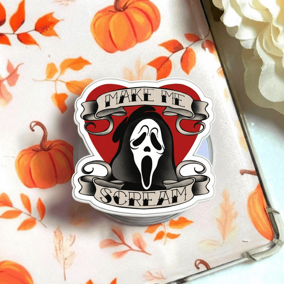 Funny Ghost Call Me Phone Grip, Cute Boo Cartoon Phone Stand Holder, Anti-Slip Expandable Grip for iPhone Samsung