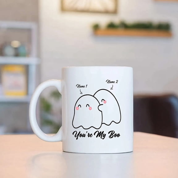 Funny Ghost Couple Mug You're My Boo Mug Gifts For Couple Lovers Boo Ghost Cup, Ghost Halloween Mug, Cute Spooky Season Halloween Mugs Fall Gifts Hallowen Pumpkins Mugs