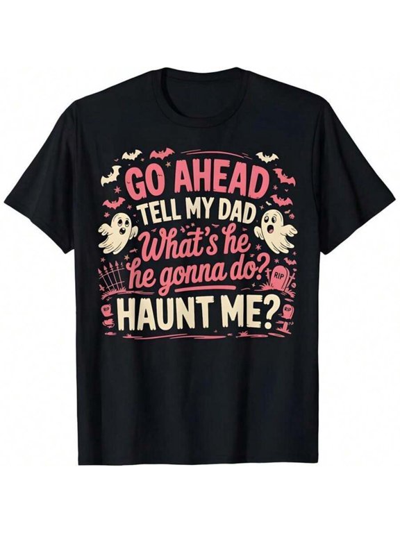 Funny Ghost Dad Halloween T-Shirt, Retro Aesthetic Goth Shirt, Oversized Top, Dark Humor Gothic Streetwear