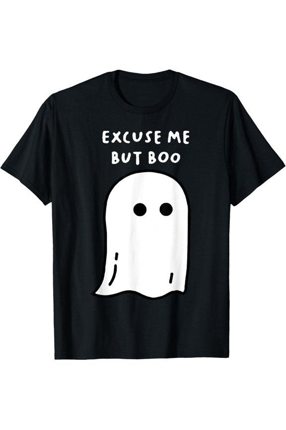 Funny Ghost Halloween T-Shirt Excuse Me But Boo Spooky Graphic Tee Retro Unisex Apparel for Men and Women