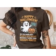 thumbnail image 1 of Funny Ghost Halloween T-Shirt, Square Roots Pun Tee, Cute Pumpkin Design, Math Joke Shirt, Spooky Season Graphic, Unisex Gift Top, 1 of 5