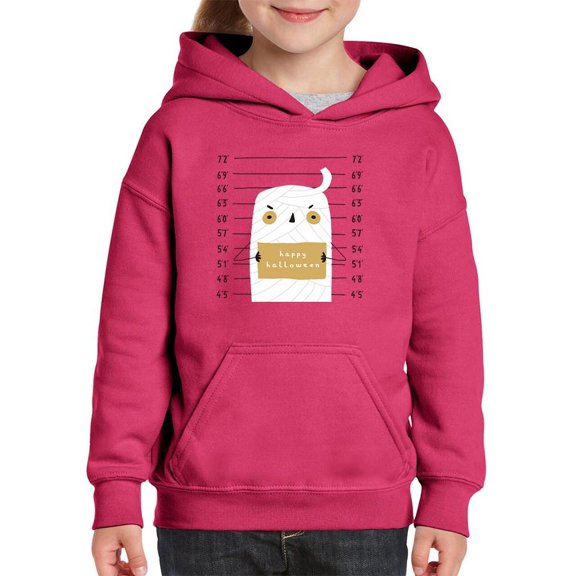 Funny Ghost In Mummy Costume Hoodie Juniors -Image by Shutterstock, Medium
