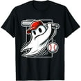 thumbnail image 1 of Funny Ghost Playing Baseball Halloween Boo Costume Boys Kids T-Shirt, 1 of 3